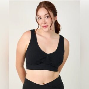 NEW Coobie Intimates BLACK L  Large sports‎ bra wide straps #9060